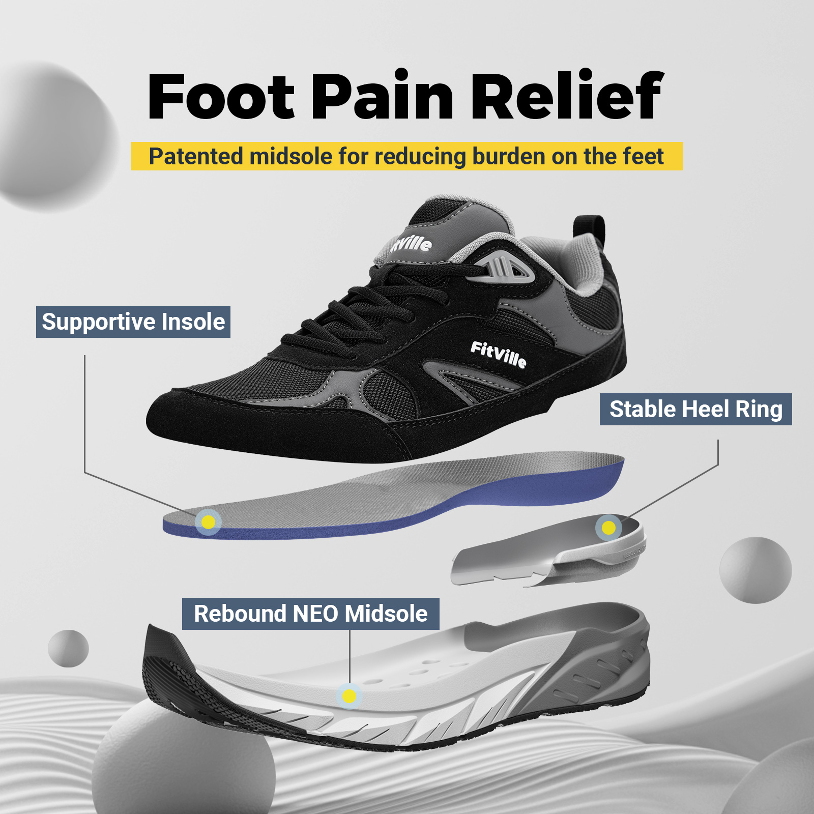 Scarpe da Passeggio Fitville p - Men'S Shoes For Plantar Fasciitis recensione e prezzo